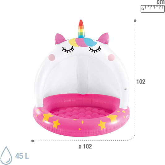 Unicorn Kölgəlikli Hovuz! 🦄✨- 102 x 102 sm