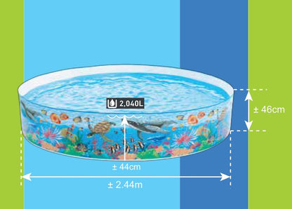 Balıq naxışlı şişmə uşaq hovuzu - 244 × 46 sm