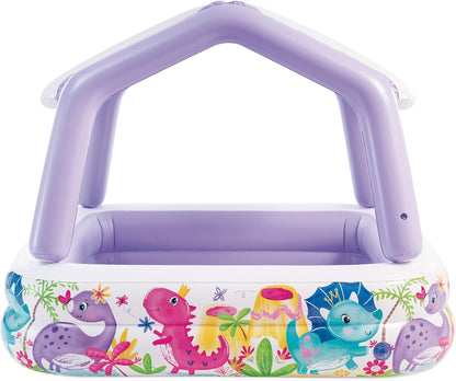 Lila Akvarium Günəşlikli Şişmə Uşaq Hovuzu – 157 × 157 × 122 sm
