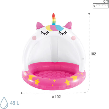 Unicorn Kölgəlikli Hovuz! 🦄✨- 102 x 102 sm