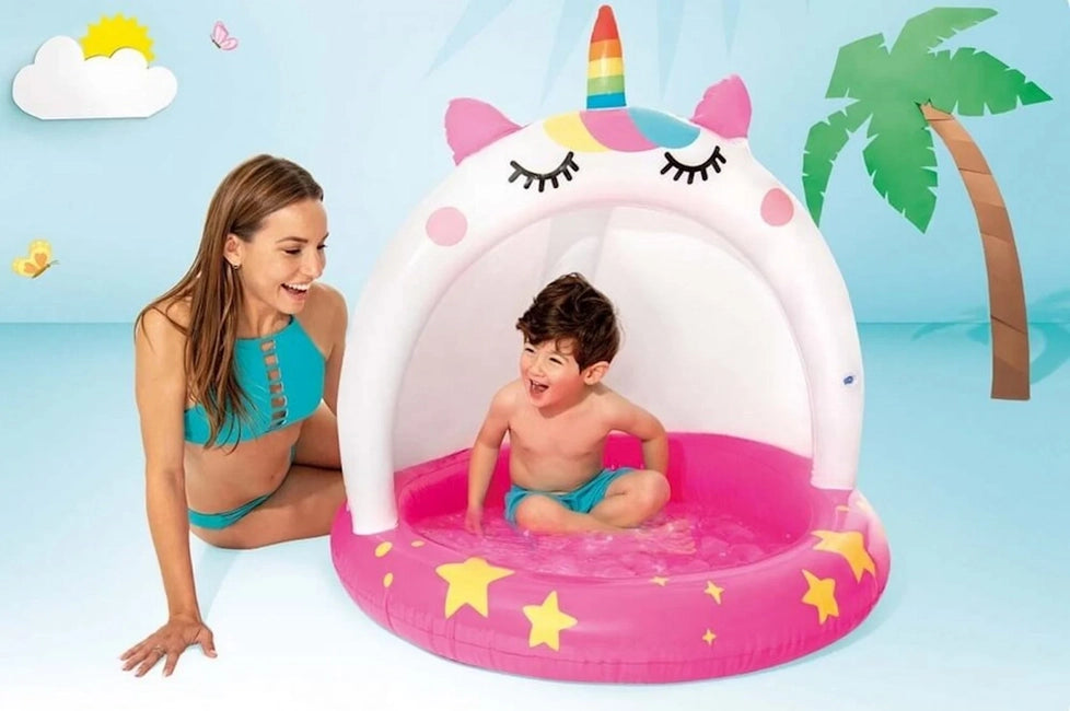 Unicorn Kölgəlikli Hovuz! 🦄✨- 102 x 102 sm